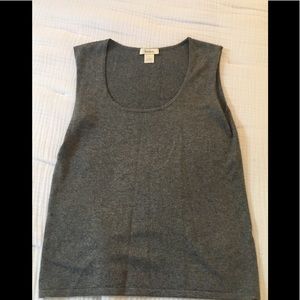 Neiman marcus cashmere-silk grey tank sweater M